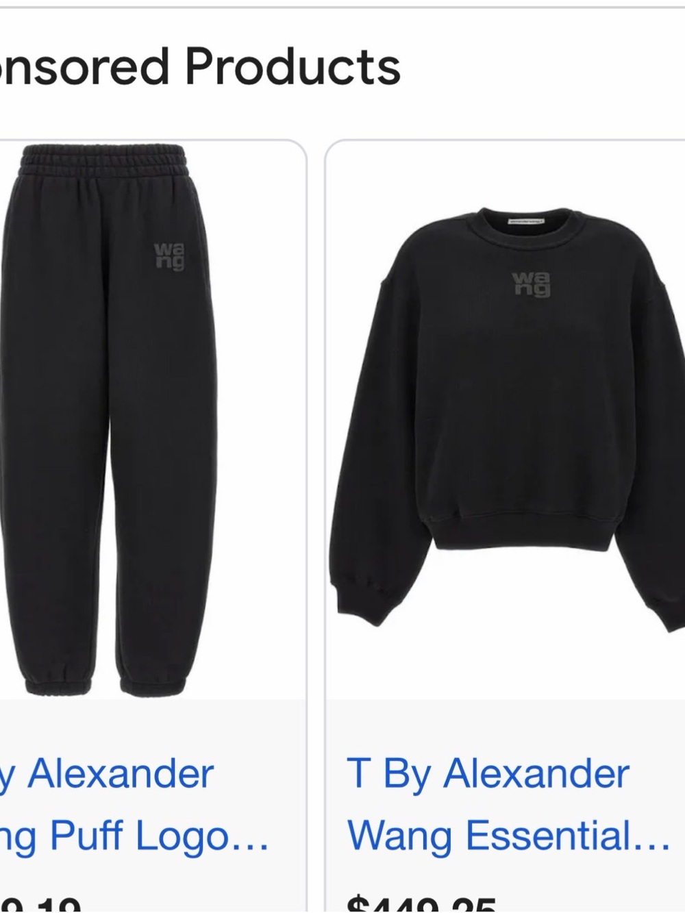 Alexander Wang Black Logo Track Joggers